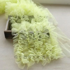 1m Pleated Tulle Lace Fabric, 28cm Stack Lace Trim, Guipure Craft Supplies, Yellow Green Shoelaces, Sewing Fittings, Embellishments