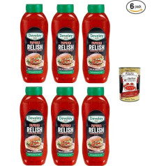 Salsa Relish Peperoni Pepper Relish Snack Sauce 6 x 875 ml + Italian Gourmet Polpa 400 g