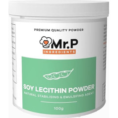 Mr.P Ingredients - Soy Lecithin 100 g Powder Stabiliser Emulsifier Ideal for Foam, Smoothies, Dressings, Baked Goods, Desserts Gluten Free Vegan Vegetarian Halal Kosher