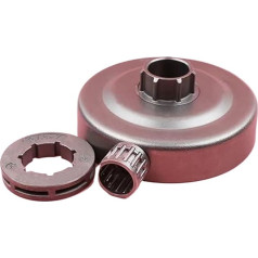 BTFWM Garden Tool Clutch Replacement, Kupplungstrommel 3/8 7 Zähne Small Spline 19 mm Kettenradrand Nadellagersatz, for Husqvarna, for 50 51 55 154 254 Kettensägen-Werkzeugteil