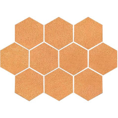 dcIustfHE 5/10 Pack Cork Bulletin Board Sechseck, 6 Mm Dicker Kork -Kork -Kacheln Für Schlafzimmer/Büro/Wohnzimmer Wanddekoration, Mit Klebstoffrücken/10 Pcs/Small