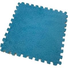 KLYso 40 Stück Ineinandergreifende Teppichfliesen, 30,5 X 30,5 X 1 cm, Verdickte Quadratische Schaumstoff-Puzzle-Spielmatte, Flauschige Plüsch-Schaumstoff-Bodenmatte(Dark Blue)
