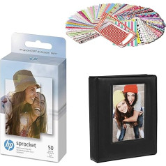 HP Sprocket 2.3 x 3.4 Inch Zinc Sticker Photo Paper (50 Sheets) Gift Package