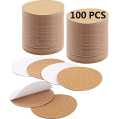 Tynmoel 100 Ready to Craft Round Cork Floors Self Adhesive for Making Durable Coasters at Home