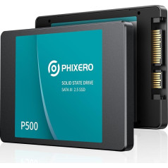 PHIXERO High Performance 2.5 Inch SSD 500MB/S 256GB Ideal for Desktops, Laptops, All-in-One PCs and PC Upgrades | Supports SMART, NCQ, Trim, Advanced Power Management