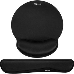 GIM Mouse Mat Gel Cushion Mouse Pad with Palm Rest GIM Ergonomic Mouse Pad Keyboard Wrist Rest Gel Cushion Mouse Mat for Computer and Laptop
