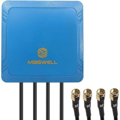 Maswell 4X4 MIMO IoT M2M Outdoor Antenna, Low Gain, 3dBi, Not for Speed Competitions, Omni 700-6000 MHz, 4G LTE 5G, WiFi 6, Bluetooth, WiMAX Zigbee (AG50.4Cell)