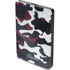Sonnics 320GB Red Camo External Portable Hard Drive USB 3.0 Super Fast Transfer Speed for Use with Windows PC, Mac, Xbox One and PS4 Fat32