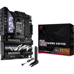 ASUS ROG Crosshair X870E Hero AMD X870E AM5 ATX, Advanced AI PC Ready, 18+2+2 Power Stages, DDR5, PCIe® 5.0, 5X M.2, Wi-Fi 7, USB4®, AI Overclocking, Core Flex, PCIe Slot Q-Release Slim