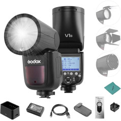 Godox V1-S Professional Camera Flash Speedlite Speedlight Round Head Wireless 2.4G Fresnel Zoom for Sony a7RII a7R a58 a99 ILCE6000L a7RIII a7R3 a9 a77II a350 Wedding Portrait Studio Cameras