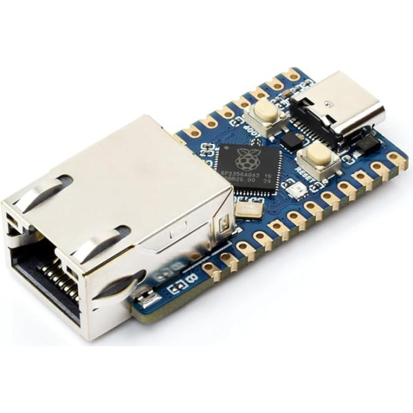 Waveshare RP2350-ETH Mini Development Board, RP2350 Ethernet Port Module, Raspberry Pi Microcontroller Development Board, Based on Official P2350 Dual-Core & Dual-Architecture Microcontroller