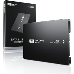 SANZANG SATA SSD 256GB, 2.5 Inch Internal Hard Drive SATA III 6Gb/s, Up to 500MB/s Read, 450MB/s Write, 3D NAND, Compatible with Laptops and PC Desktops, S500