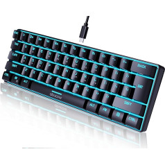 abucow 60% Wired Gaming Keyboard, Real RGB Backlit Keyboard, Travel, Easy to Carry on Business Trips