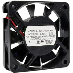 NMB Air Fan 60 mm 60 x 60 x 15 2406KL-09W-B40 14 V DC 0.13 A 1.82 W Air Fan 60 mm 6 cm 2 Wires (+/-) Cooling