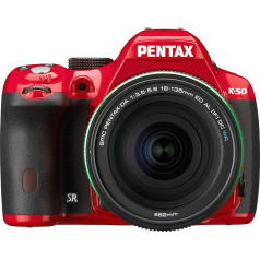 Pentax K 50 SLR Digital Camera (16 Megapixels, APS-C CMOS Sensor, 1080p, Full HD, 7.6 cm (3 Inch) Display, Image Stabilizer, Red with Lens DA 18-135 mm WR