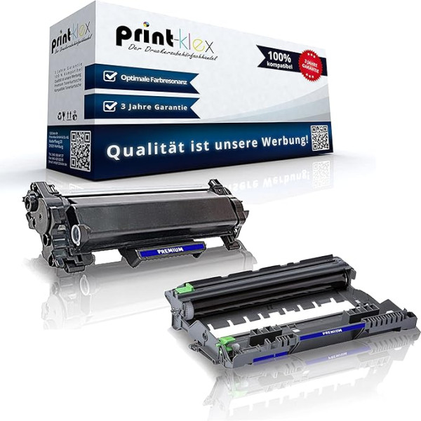 Print-Klex Office Line Series Drum with Toner for Brother DR2400 TN2420 MFC-L 2730 DW MFC-L 2732 DW MFC-L 2735 DW MFC-L 2750 DW DR2400 DR 2400 DR-2400 Colourless Black
