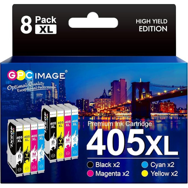 GPC IMAGE 405XL 405 XL Cartridges Compatible with Epson 405 405XL Black for Epson WF-4820 Printer Cartridges WF-4820DWF WF-3820 WF-3820DWF WF-4825 WF-3825 WF-4830DTWF WF-7840DTWF WF-7830DTWF (Pack of