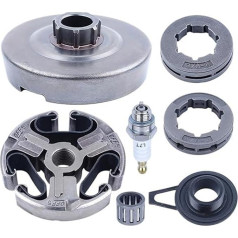 BTFWM Garden Tool Clutch Replacement, Kettensägenkupplung und Kettenrad-Kupplungstrommel-Kit, for Husqvarna, for 362 365 371 Ersatzteile mit Schneckengetriebe-Kupplungslager