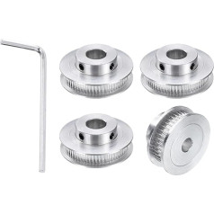 sourcing map GT-2 60T Pulley Synchronous Wheel 12mm Bore Aluminum Timing Belt Pulley 60T Fits Width 6mm Timing Belt for 3D Printer CNC Machine (with Wrench) 4