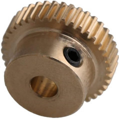 GRESIK Step Mitre 1 Piece 0.5 Module 40 Teeth Brass Worm Gear 0.5 M 40 T Spur Gear 5 mm Bore Gear 12 x 21 x 5 mm Gear for Gear Shaft End Chamfer