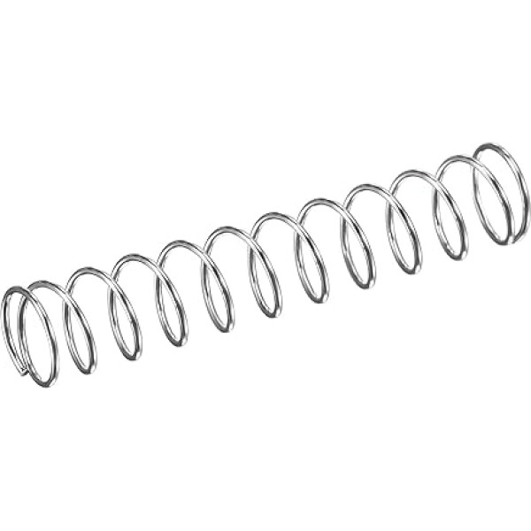 sourcing map 15 Pcs 304 Stainless Steel Compression Spring 5mm OD, 0.4mm Wire Size, 9mm Compressed Length, 25mm Free Length, 2N Load Capacity, Silver Tone