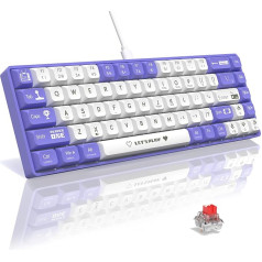 AK680 65% Wired Hotswap Mechanical Gaming Keyboard, 68 Keys Portable Anti-Ghosting, Rainbow Lighting Programmable, EVA Sandwich, Ergonomic, Sleeve Red Switch for MAC/Win Purple