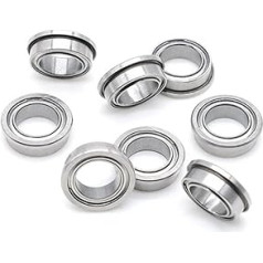 6.35 x 9.525 x 3.175mm FR168ZZ Flanged Ball Bearing Fr168 Pack of 10