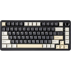YUNZII B75 Mechanical Keyboard, 75% Hot Swappable Keyboard with Button, RGB Backlit Seal Gaming Keyboard with Double-Shot PBT Keycaps, Cherry Profile (Black, Milk v2 Linear Switch)