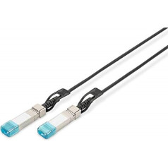 DIGITUS SFP+ DAC cable - 10 Gbit/s - compatible with HP Aruba - network cable - 2 m - direct attach cable - direct attach copper - AWG30 Twinax - black