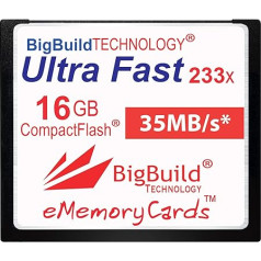 eMemoryCards 16GB Ultra Fast 35MB/s CF Memory Card Compatible with Canon 10D/20D/30D/40D/50D/1D/1Ds/5D/5Ds/7D Mark I/II/III/IV, Nikon D, Olympus E, Sony Alpha, Leica S Cameras