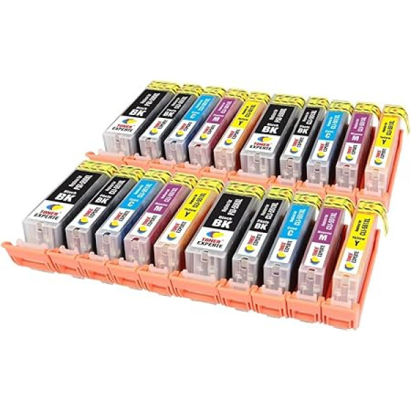TONER EXPERTE PGI-550XL CLI-551XL Set of 20 Printer Cartridges Compatible with PIXMA iP7250 iP8750 iX6850 MX925 MX725 MG5650 MG6350 MG6450 MG6650 MG5550 MG5450 MG71 50 50 MG550 | High Capacity