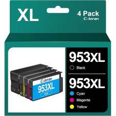 Coloran 953 Ink Cartridge Remanufactured for HP 953 Cartridges Black XL Multipack 953 Ink for HP Officejet Pro 7720 7740 8710 8730 8720 8725 8715 7730 8210 8218 8718 8728 8728 8 740 (Pack of 4)