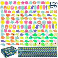 Mochi Squishy Set Party Bags Children's Birthday Party Favours 160 Pieces - BONNYCO | Small Gifts for Children They Glow in the Dark, Children's Birthday Party Gift, Children's Birthday Party