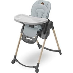 Maxi-Cosi Minla Children's High Chair, 0-14 Years, Up to 60 kg, Baby Highchair, 9 Height Levels, 5 Tilt Positions, 4 Tray Positions, Compact Foldable, Eco Care, Beyond Grey