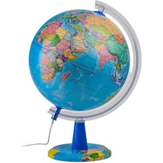 TOPGLOBE 30cm Light Globe - English Map - Student Globe Modern Political Globe - Educational/Geographical