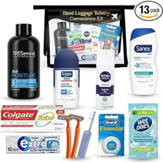 Fabylz Mart Mens Mini Culture Kit Travel Size Holiday Hospital Clear Travel Bag Airport Security Approved Black