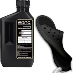 EONO Flexible 3D Printer Resin (Shore 80A) 3D Printing Resin Soft Rubber/TPU-Like Resin, High Stretch, 405nm Fast UV Resin for LCD Printer, Black, 1000 g