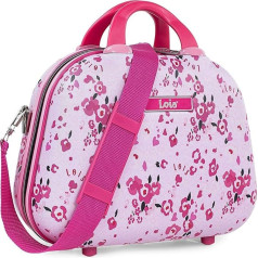Lois - Set of 2 rigid suitcases. 4 wheels. 55/66 cm ABS. Durable, durable and lightweight. TSA lock. Small and medium cabin. Brand, quality and design 131800, Fuchsia (toilet bag-131835)