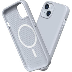 RhinoShield Case Compatible with (iPhone 15 Plus), SolidSuit - MagSafe Compatible, Shock Absorbing & Slim Protective Case with Premium Finish, 3.5 Metre Drop Protection, Silver Grey
