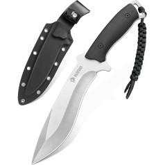 NedFoss Big-Dog Outdoor Knife, 16.5 cm Full Tang Hunting Knife with Kydex Sheath & G10 Handle, 5.5 cm Thick Large Survival Knife, Survival Machete in Gift Box for Hunting, Camping, Fishing
