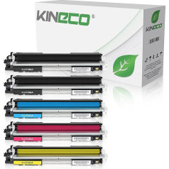 Kineco 5 Toner Cartridges Compatible with HP CF350A CF351A CF352A CF353A Color Laserjet Pro MFP M176n, M177fw, M170 Series – Black 1,300 Pages Each Colour 1,000 Pages