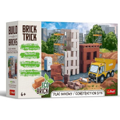 Trefl Brick Trick: Construction Site / Construction Site - Building with Bricks, EKO Real Bricks, 290 Bricks, Multi-Use, Creative Kit for Children Aged 6+