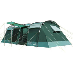 Skandika Montana Tunnel Tent for 10 People, Camping Tent with/without Sewn-in Tent Floor, with Sleeper Technology, 3-4 Black Sleeping Cabins, 5000 mm Hydrostatic Head, Mosquito Nets, Family Tent