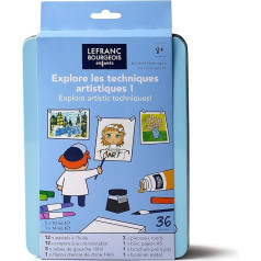 Lefranc Bourgeois 301741 Art Factory Creative Set for Children from 8 Years - 1 Paper Pad, 12 Oil Pastels, 5 Gouache Colours, 12 Colouring Pencils, 1 Drawing Ink, Brush and Instructions (English
