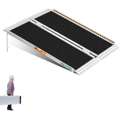 KOLOTOOL Wheelchair Ramp 3 ft Foldable Black Ramp Wheelchair 91 cm Load Capacity 362 kg Non-Slip Portable Aluminium Threshold Ramp Ramps for Stairs Steps Doors Entrances