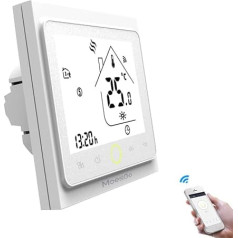 MoesGo Smart WLAN enabled thermostat and temperature controller for electric heating, compatible with Smart Life / Tuya app and Alexa and Google Home.