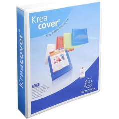Exacompta KreaCover 51844E Presentation Ring Binder DIN A4 Made of Strong Cardboard 4 D Rings 75 mm Wide White Ideal for School and Office Ring Binder Ring Binder Ring Binder Pack of 10
