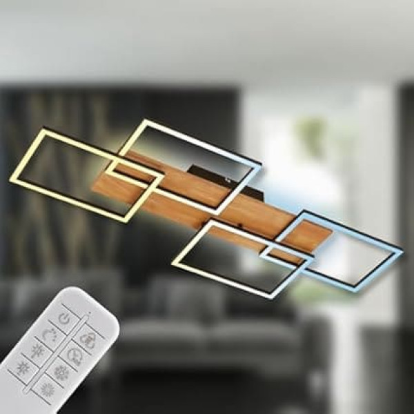 BRILONER - LED Ceiling Light with Remote Control, Dimmable, Adjustable from Warm White to Cold White, LED Lamp, Ceiling Light, Living Room Lamp, Bedroom Lamp, Kitchen Lamp, Black