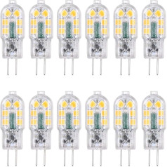 Tomshine G4 LED 12 V Bulbs, 3 W Warm White 3000 K, G4 LED Light Bulbs, AC/DC 12 V, No Flickering, Not Dimmable, Pack of 12