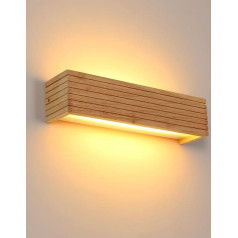 Pheashine LED Indoor Wall Light, Modern Wall Lamp Made of Wood, Warm White 3000 K Hallway Lamp, 7 W Wall Lights for Bedroom, Living Room, Staircase Wall Lighting